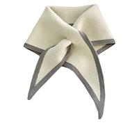 CQEAZ pour écharpes en triangle pour femmes, écharpe de cou pour femmes, écharpe pour femmes version coréenne en laine tricotée pour col croisé, ecru, Approx.Total Length 90cm/35.43in