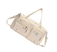 CQEAZ Sac à langer pour bébé avec broderie de dessin animé - Grande capacité - En coton - Avec bandoulière - Pochette de rangement, jaune clair, approx. 41x24x18cm/16.14x9.45x7.09inch