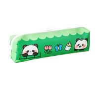CQEAZ Trousse à crayons en polyuréthane avec fermeture éclair de grande capacité pour femmes, étudiants, bureau, école, Vert, Approximately. 19.2x4.5x6cm/7.55x1.77x2.36in, bébé panda