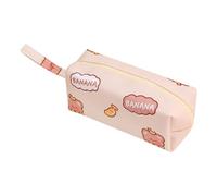 CQEAZ Trousse à crayons en toile avec fermeture éclair - Motif ours de dessin animé, fuchsia, Approximately. 20x7cm/7.87x2.76in, ours banane