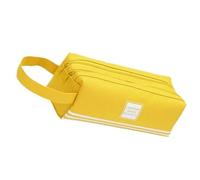 CQEAZ Trousse à crayons multifonction de grande capacité, double couche, grands compartiments, pochette à stylos en toile pour étudiant, jaune, Approximately. 20x7.5x7.50cm/7.87x2.95x2.95in