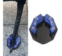 CQFCY Moto Support Béquille Coussin pour Honda CB 599 CB600F Hornet 1998-2001 2002 2003 2004 2005 2006, Antidérapant Aluminium Pied Support Latéral Agrandir Pad Accessoires,Blue