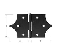 CQFD Charnière décorative 80mm acier noir
