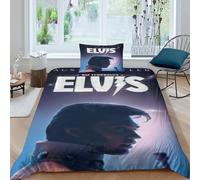 CQHJAIFDG Elvis Presley Housse De Couette Linge De Lit 3D Imprimée Microfibre avec Fermeture Éclair Housse De Couette Taie d'oreiller pour Single(135x200cm)