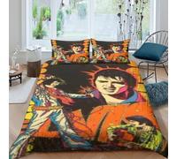 CQHJAIFDG Elvis Presley Housse De Couette Literie 3D Imprimé Douce avec Fermeture Housse De Couette Taies D'oreill Double(200x200cm)
