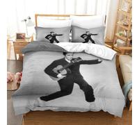 CQHJAIFDG Elvis Presley Housse De Couette Literie 3D Imprimé Douce avec Fermeture Housse De Couette Taies D'oreill Single(140x200cm)