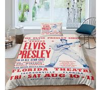 CQHJAIFDG Elvis Presley Housse De Couette Literie 3D Imprimé en Microfibre avec Fermeture Éclair Housse De Couette Taies D'oreill Single(135x200cm)