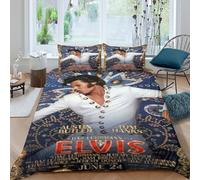 CQHJAIFDG Elvis Presley Housse De Couette Literie 3D Imprimé en Microfibre avec Fermeture Éclair Housse De Couette Taies D'oreill Double(200x200cm)