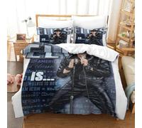 CQHJAIFDG Elvis Presley Housse De Couette Literie 3D Imprimé Microfibre avec Fermeture Éclair Housse De Couette Taie d'oreiller Super King(260x220cm)