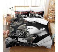 CQHJAIFDG Elvis Presley Housse De Couette Literie 3D Imprimé Microfibre avec Fermeture Éclair Housse De Couette Taie d'oreiller Super King(260x220cm)
