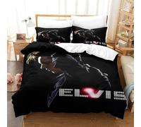 CQHJAIFDG Elvis Presley Housse De Couette Literie 3D Imprimé Microfibre avec Fermeture Éclair Housse De Couette Taie d'oreiller Super King(260x220cm)