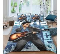 CQHJAIFDG Elvis Presley Housse De Couette Literie 3D Imprimée Douce avec Fermeture Éclair Housse De Couette Taie d'oreiller pour Double(200x200cm)