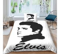 CQHJAIFDG Elvis Presley Housse De Couette Literie 3D Imprimée en Microfibre avec Fermeture Éclair Housse De Couette avec Taie d'oreiller Single(135x200cm)