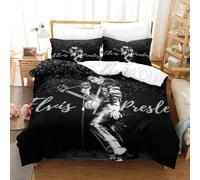 CQHJAIFDG Elvis Presley Housse De Couette Literie 3D Imprimée en Microfibre avec Fermeture Éclair Housse De Couette avec Taie d'oreiller Super King(260x220cm)
