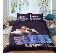 CQHJAIFDG Elvis Presley Housse De Couette Literie 3D Motif Imprimé en Microfibre avec Fermeture Éclair Housse De Couette avec Taie d'oreiller Double(200x200cm)