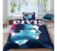 CQHJAIFDG Elvis Presley Housse De Couette Parure De Lit 3D Imprimé Douce avec Fermeture Éclair Housse De Couette Taie d'oreiller Single(135x200cm)