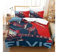 CQHJAIFDG Elvis Presley Housse De Couette Parure De Lit 3D Imprimé en Microfibre avec Fermeture Éclair Housse De Couette Taie d'oreiller pour Super King(260x220cm)