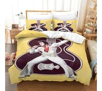 CQHJAIFDG Elvis Presley Housse De Couette Parure De Lit 3D Imprimé en Microfibre avec Fermeture Housse De Couette Taie d'oreiller pour Super King(260x220cm)