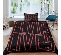 CQHJAIFDG Elvis Presley Housse De Couette Parure De Lit 3D Imprimé Microfibre avec Fermeture Éclair Housse De Couette avec Taie d'oreiller Single(135x200cm)