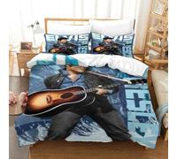 CQHJAIFDG Elvis Presley Housse De Couette Parure De Lit 3D Imprimée 3 Pièces avec Fermeture Éclair Housse De Couette Taies D'oreill Single(140x200cm)