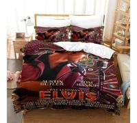 CQHJAIFDG Elvis Presley Housse De Couette Parure De Lit 3D Imprimée Douce avec Fermeture Éclair Housse De Couette Taie d'oreiller Single(140x200cm)