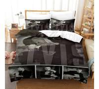 CQHJAIFDG Elvis Presley Housse De Couette Parure De Lit 3D Imprimée Douce avec Fermeture Éclair Housse De Couette Taie d'oreiller Super King(260x220cm)