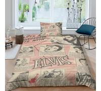 CQHJAIFDG Elvis Presley Housse De Couette Parure De Lit 3D Imprimée Douce avec Fermeture Éclair Housse De Couette avec Taie d'oreiller Single(135x200cm)