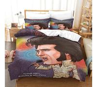 CQHJAIFDG Elvis Presley Housse De Couette Parure De Lit 3D Imprimée en Microfibre avec Fermeture Éclair Housse De Couette Taie d'oreiller Super King(260x220cm)