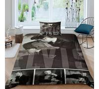 CQHJAIFDG Elvis Presley Housse De Couette Parure De Lit 3D Imprimée en Microfibre avec Fermeture Éclair Housse De Couette avec Taie d'oreiller Single(135x200cm)