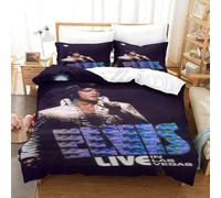 CQHJAIFDG Elvis Presley Housse De Couette Parure De Lit 3D Imprimée Microfibre avec Fermeture Éclair Housse De Couette Taie d'oreiller pour Super King(260x220cm)