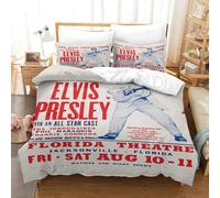 CQHJAIFDG Elvis Presley Housse De Couette Parure De Lit 3D Imprimée Microfibre avec Fermeture Éclair Housse De Couette Taie d'oreiller Super King(260x220cm)