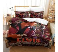 CQHJAIFDG Elvis Presley Housse De Couette Parure De Lit 3D Imprimée Microfibre avec Fermeture Éclair Housse De Couette Taie d'oreiller pour Super King(260x220cm)