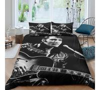 CQHJAIFDG Elvis Presley Housse De Couette Parure De Lit 3D Motif Imprimé Douce avec Fermeture Éclair Housse De Couette Taie d'oreiller Double(200x200cm)