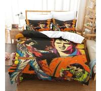 CQHJAIFDG Elvis Presley Housse De Couette Parure De Lit 3D Motif Imprimé Douce avec Fermeture Éclair Housse De Couette Taie d'oreiller Super King(260x220cm)