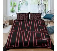 CQHJAIFDG Elvis Presley Housse De Couette Parure De Lit 3D Motif Imprimé Microfibre avec Fermeture Éclair Housse De Couette Taies D'oreill Double(200x200cm)