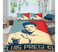 CQHJAIFDG Elvis Presley Housse De Couette Parure De Lit 3D Motif Imprimé Microfibre avec Fermeture Éclair Housse De Couette Taie d'oreiller pour Double(200x200cm)