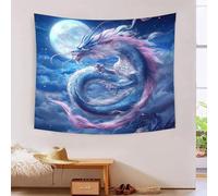 CQHJAIFDG Le Le dragon 3D Effet Tapisserie DécoSourision Murale Tapisserie Murales DécoSourision Murale En Tissu Pour Chambre Salon Serviette De Plage Tenture Murale 130cmx150cm