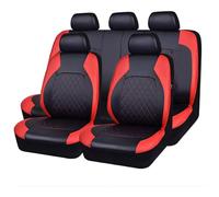 CQHJHCQ 9 Pièces Housse Siege Voiture pour Hyundai Kona EV 2019 2020 2021 2022 2023 2024 Luxus, Voiture Ensembles de Housses Siège Cuir Imperméable Accessoire Voiture,Red