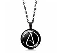 CQHODFYA Collier Signe Athée pour Femme Homme,Symbole Athéisme Pendentif avec Chaîne Réglable 18"+2", Bijoux Collier Cadeau,Athée Athéisme Collier en Alliage pour Hommes et Femmes (Boîte Cadeau)