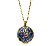 CQHODFYA Collier Vierge Marie Maman Bébé pour Homme Femme,Vierge Marie Pendentif avec Chaîne Réglable 18"+2", Bijoux Collier Cadeau,Collier Religieux en Alliage pour Hommes et Femmes (Boîte Cadeau)