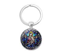 CQHODFYA Porte-clés Vierge Marie Maman Bébé pour Femme et Homme,Porte Clef Vierge Marie pour Clés Sac à Dos,Porte-clés en Alliage de Zinc pour Hommes et Femmes, Idée Cadeau (Boîte Cadeau)