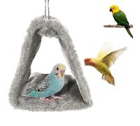 CQJ Nid Suspendu en Peluche Douce pour Oiseaux - Cabane Snuggle pour Perroquets, Perruches, Calopsittes, Cacatoès et Inséparables - Gris
