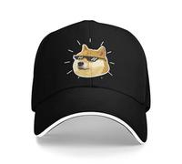 CQPLAAPQ Casquette de Baseball Visière de Plage Noire pour garçon, mème Doge