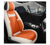 CQRBNE Housses de siège Housses Siège Auto en Cuir pour Lada pour Granta pour Vesta SW pour Cross 2114 pour Xray pour Kalina pour Largus Couverture de siège de Voiture(Beige Orange Front)