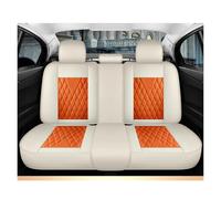 CQRBNE Housses de siège Housses Siège Auto en Cuir pour Lada pour Granta pour Vesta SW pour Cross 2114 pour Xray pour Kalina pour Largus Couverture de siège de Voiture(Beige Orange Rear)