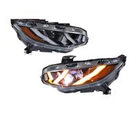 CQRBNE Phares Avant Pour Civic X 2016-2021 10e génération | Type-R FC DRL Projecteur Clignotant Séquentiel Lampes Avant Ensemble Phares LED(LHD)