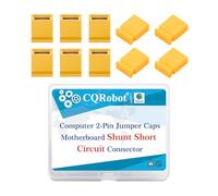 CQRobot 200 Pièces Jaune Standard Ordinateur Jumper Cap Header Pin Shunt Shorting 2P Connector Top Close 2,54mm. Utilisé pour Arduino Raspberry Pi PCB PC DVD HDD Projet de Court-Circuit.