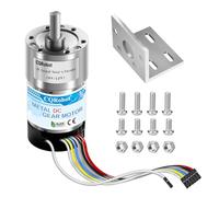 CQRobot 30:1 Metal DC Geared-Down Motor 37Dx67.5L mm 6V/12V, with 64 CPR Encoder and Bracket. 6V-7W-115RPM-7.5 kg.cm(104 oz.in), 12V-12W-330RPM-14 kg.cm(194 oz.in), D-Shaped Output Shaft 16mm.