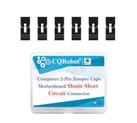 CQRobot Capuchons Cavalier Avec Poignée Connecteur Court-Circuit 2P 2,0 mm | Capuchons Cavalier Avec Poignée 2,0mm Pour Cartes Mères PC, PCB, Cartes DVD HDD, 100 Pièces Noires, Boîte Plastique PP