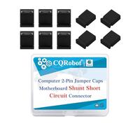 CQRobot Capuchons Cavalier Fermé Connecteur Court-Circuit 2P 2,0 mm | Capuchons Cavalier Fermé 2,0mm Pour Cartes Mères PC, PCB, Cartes DVD HDD, 200 Pièces Noires, Boîte Plastique PP